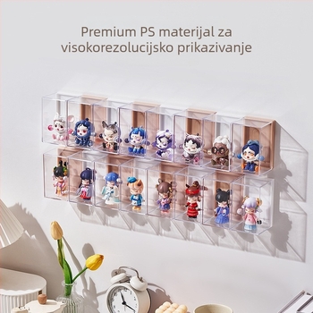 Zidna prozirna vitrina za figurice (PS) 5L kapaciteta – Charming cat