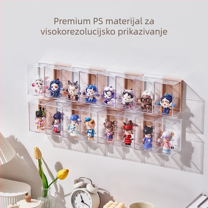 Zidna prozirna vitrina za figurice (PS) 5L kapaciteta – Charming cat