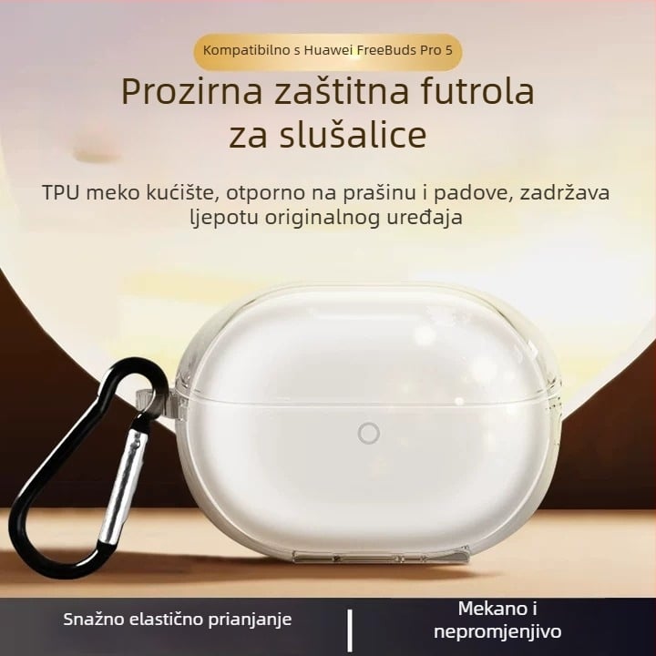 Prozirna TPU zaštitna futrola za Huawei FreeBuds Pro5, mekana ljuska, otporna na prašinu i padove