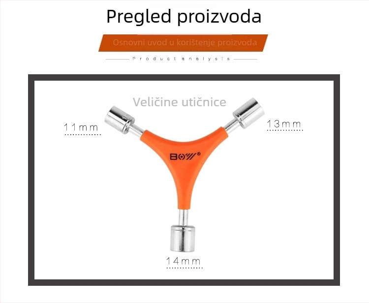 BOY nasadni ključ tipa Y za bicikle, 45# čelik, prilagođena izrada