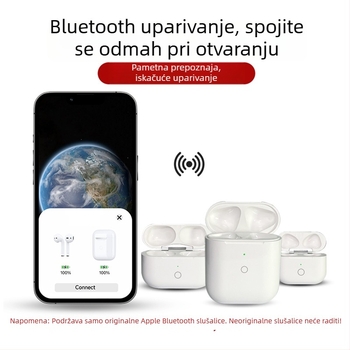 AirPods Pro 1/2 Zamjenska kutija za punjenje — PC tvrdi kućište, univerzalno, ubrizgavanje, Model QCY T8