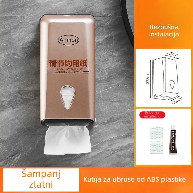 Zidna kutija za papirnate salvete za kupaonicu, plastična, s uklonjivom salvom, moderan minimalistički stil, višestruka upotreba