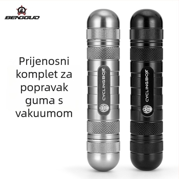 Set za popravak guma bicikla od aluminijske legure, s integriranim skladištem, prijenosno