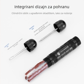 Set za popravak guma bicikla od aluminijske legure, s integriranim skladištem, prijenosno