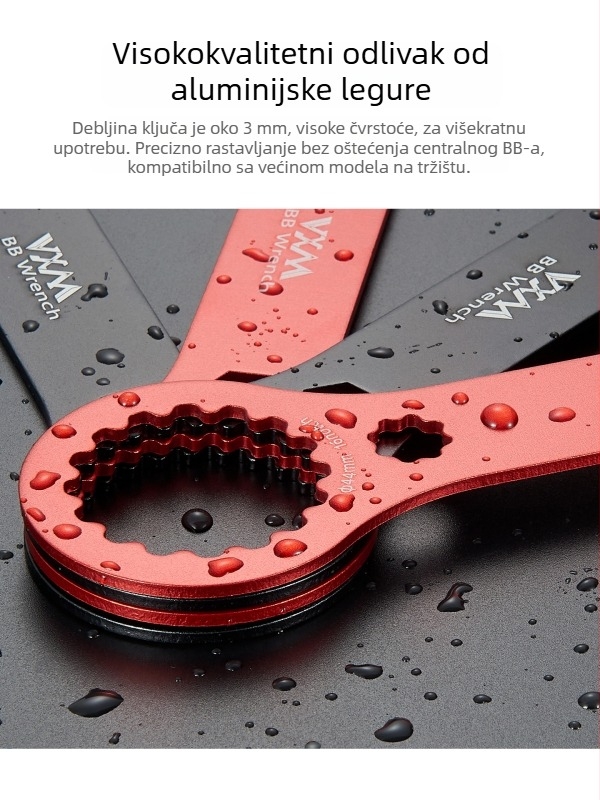 Ključ za demontažu donjeg BB za brdski bicikl — aluminijska legura, marka VXM