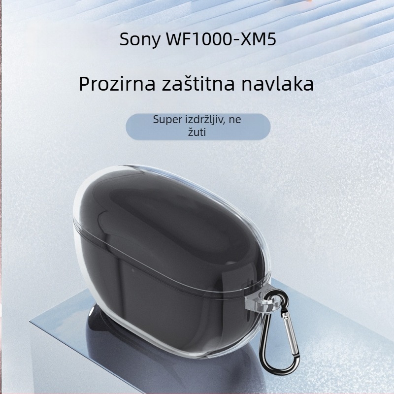 Zaštitno kućište Sony WF-1000XM5 – prozirni TPU kućište za bežične slušalice uz redukciju buke i otpornost na pad