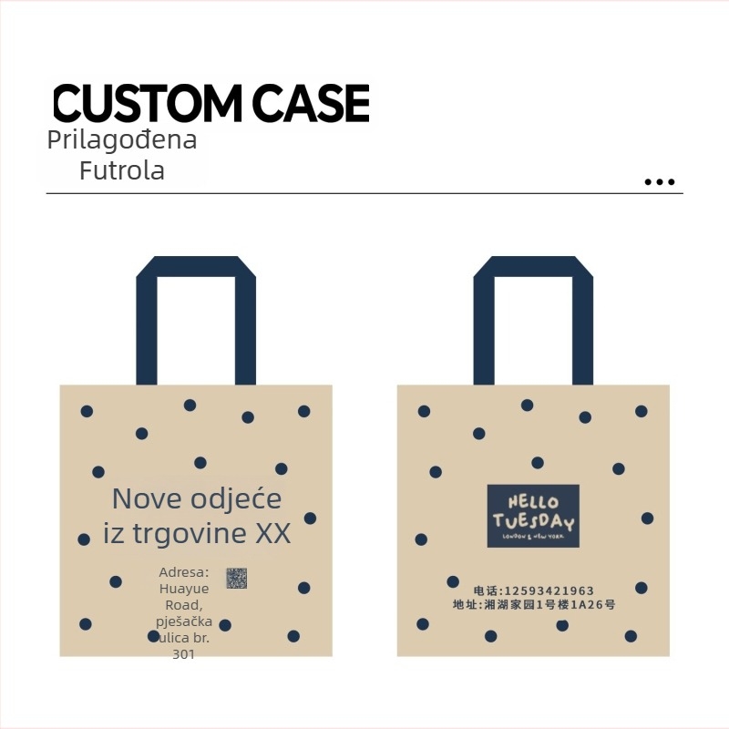 Torbica tote za odjeću – mat plastična, dvostruka debljina 16, moguć ispis logotipa, Marka Thick Packaging, Podrijetlo: Wenzhou, Kina