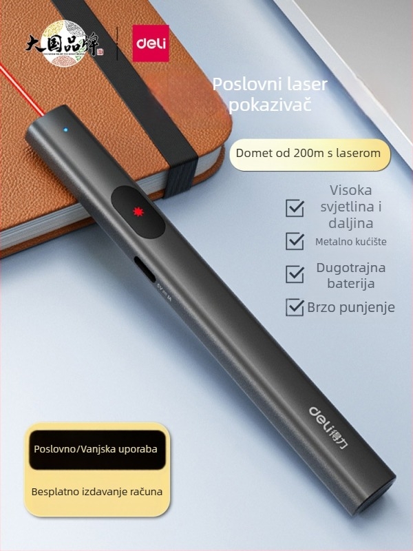 Ma303 Laser Pointer Olovka, Punjiva, Infracrveno-indikator svjetlo, Dugi domet projekcije