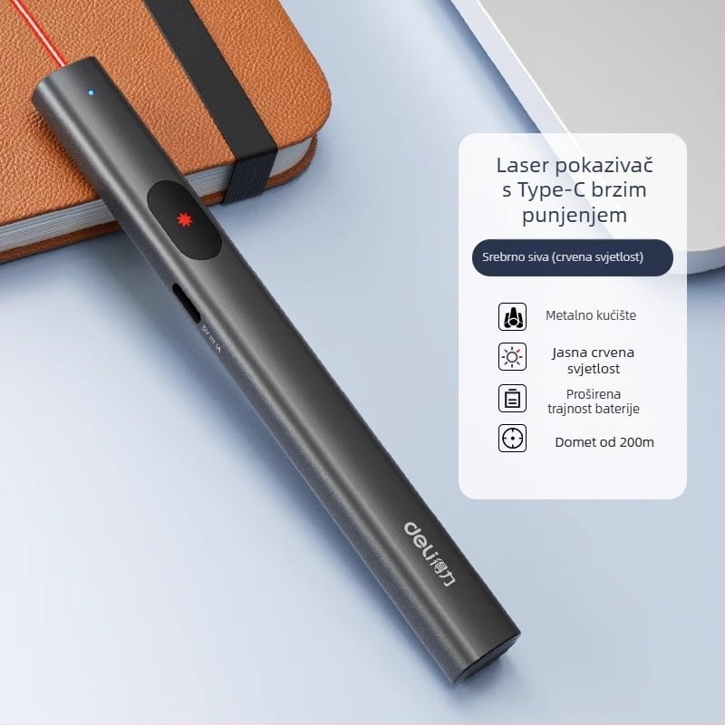 Ma303 Laser Pointer Olovka, Punjiva, Infracrveno-indikator svjetlo, Dugi domet projekcije