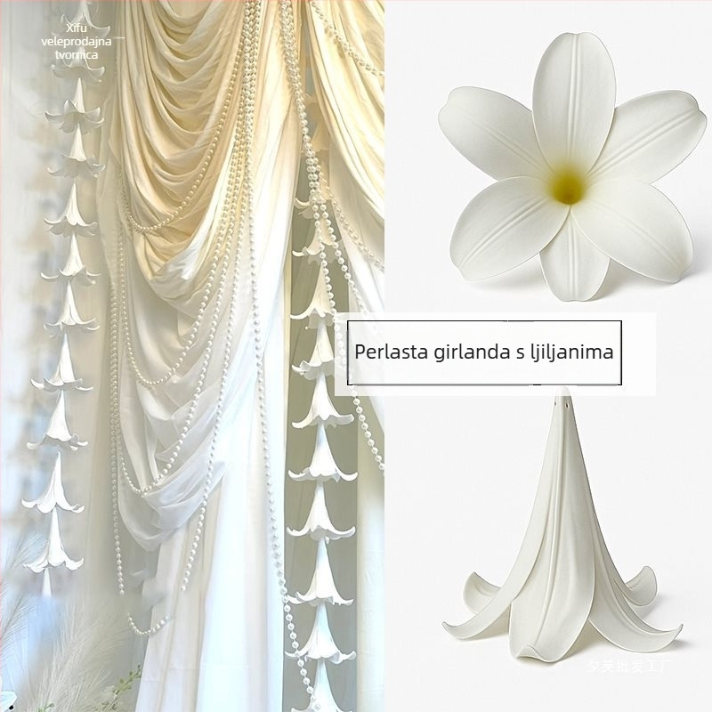 Biserni venac s ljilanom – foto rekvizita za vjenčanja i zabave – Materijal: pjena, Broj proizvoda: T941978322252, Stil: 4124514, Dekoracije prostora, Pozadina od tkanine