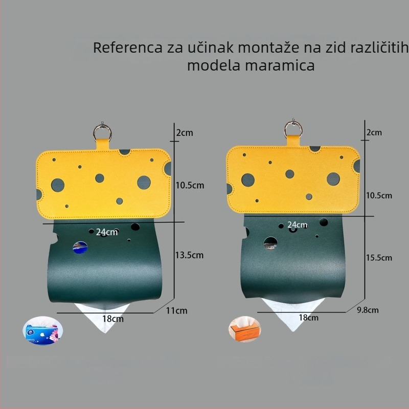 Zidna kutija za papirnate ubruse od PU kože, model JY0003, vodootporna i višefunkcionalna, bez bušenja, s izvučenom rolom papira
