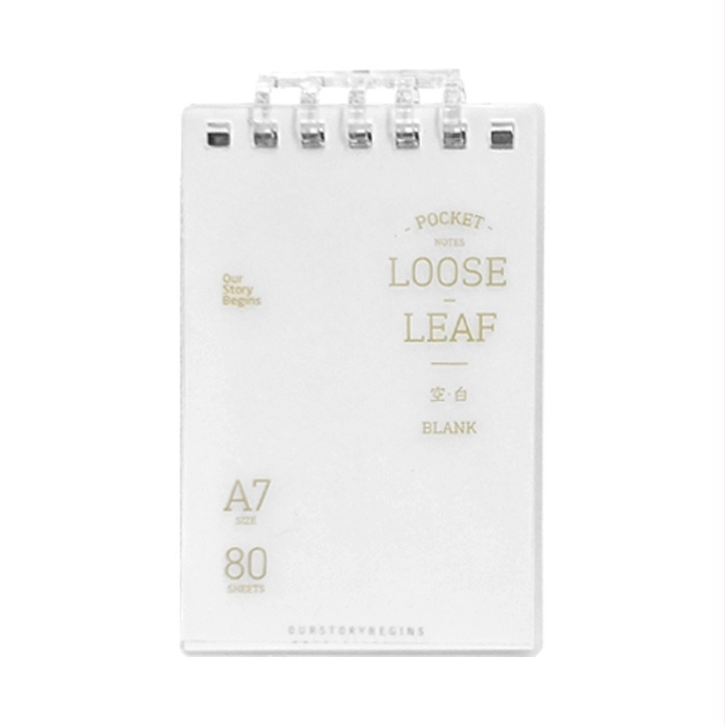 A7 džepna bilježnica s preklopnom spiralom, 80 stranica, format A7, prijenosni studentski bilježnik