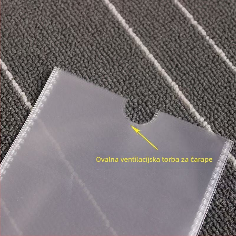 Vrećica za čarape s U rupom, prozirna OPP plastična vrećica sa samoljepljivim zatvaranjem, zip zatvaranje, duljina zatvaranja 3–4 cm