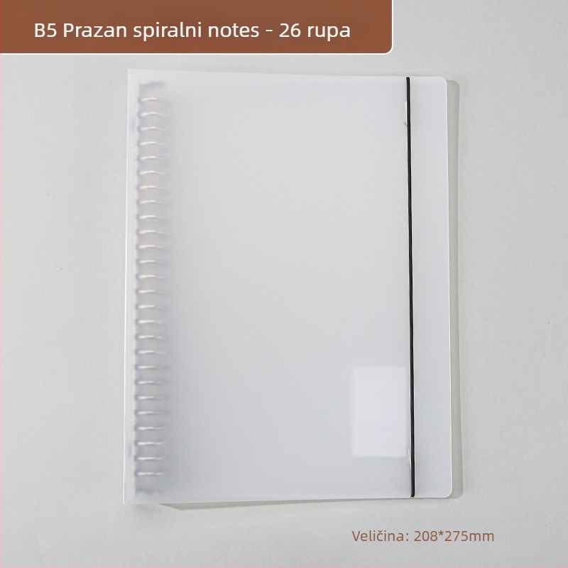 Prozirni dnevnik s PP koricama, kopčom i odvojivom spiralom, format B5
