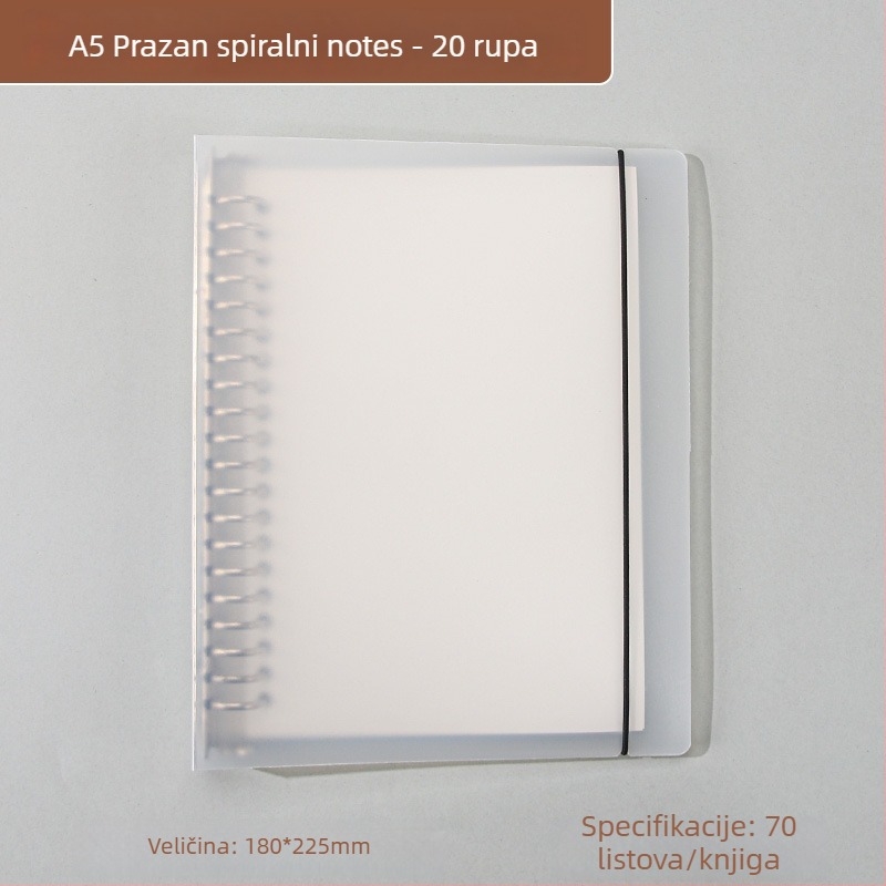 Prozirni dnevnik s PP koricama, kopčom i odvojivom spiralom, format B5