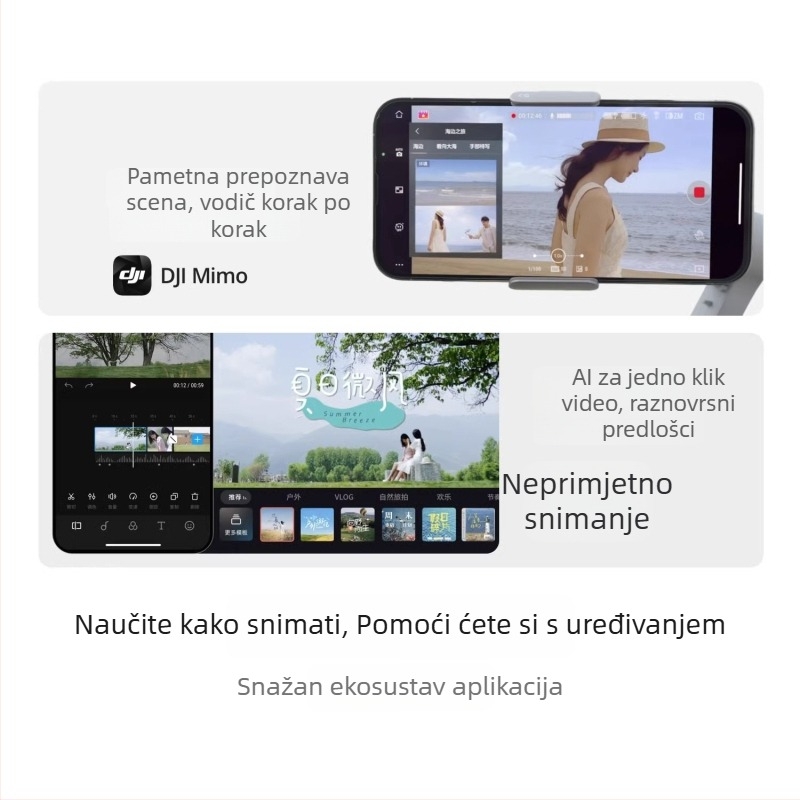 DJI Osmo Mobile SE gimball za pametni telefon, troosna stabilizacija, Bluetooth, daljinski upravljač nije uključen