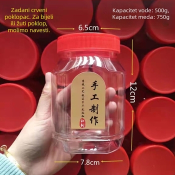 Prozirna plastična posuda za umak sa zatvaračem, kapacitet 5 L ili više, pogodna za umake od čili paprike sa sezamom i fermentiranom pastom od soje