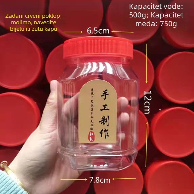 Prozirna plastična posuda za umak sa zatvaračem, kapacitet 5 L ili više, pogodna za umake od čili paprike sa sezamom i fermentiranom pastom od soje