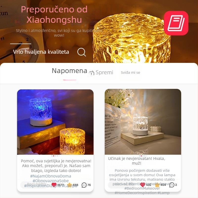 Jiuxing noćna lampa s ugrađenom baterijom, ≤36V, PC sjenilo, atmosferska rasvjeta, postmoderni stil