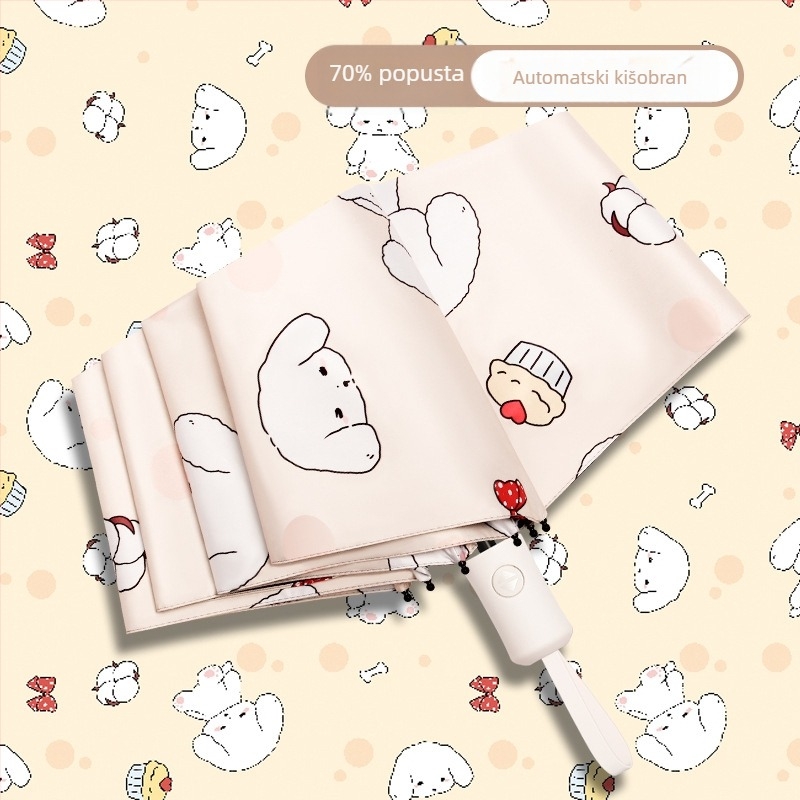 Automatski sklopivi kišobran za sunce i kišu, UV zaštita UPF>50, vinilna navlaka, 8 čeličnih rebara, automatsko otvaranje i zatvaranje