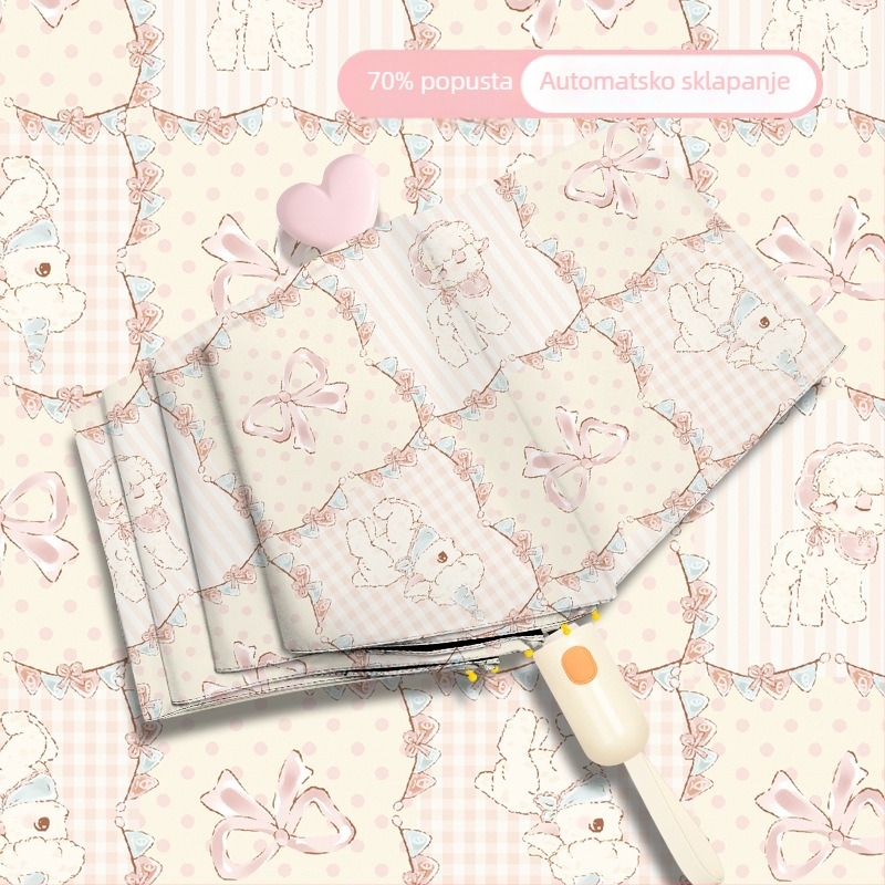 Automatski sklopivi kišobran za sunce i kišu, UV zaštita UPF>50, vinilna navlaka, 8 čeličnih rebara, automatsko otvaranje i zatvaranje