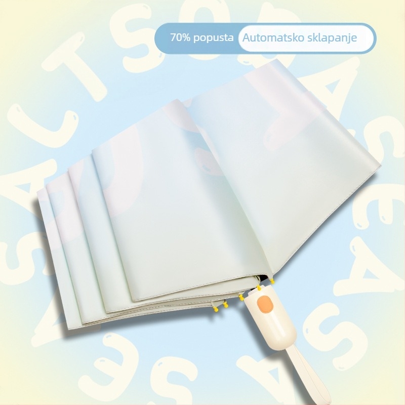 Automatski sklopivi kišobran za sunce i kišu, UV zaštita UPF>50, vinilna navlaka, 8 čeličnih rebara, automatsko otvaranje i zatvaranje