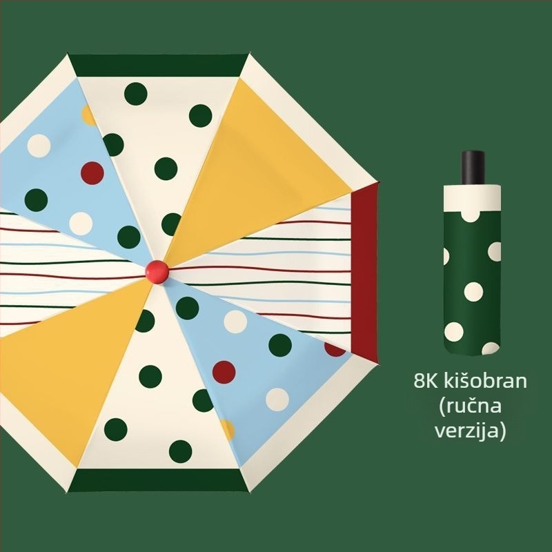 Automatski sklopivi kišobran za sunce i kišu, UV zaštita UPF>50, vinilna navlaka, 8 čeličnih rebara, automatsko otvaranje i zatvaranje