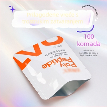 Torbe s trostranim zatvaranjem za pakiranje napitaka i hrane, aluminizirane, tisk logotipa, samostojeće vrećice sa zatvaračem