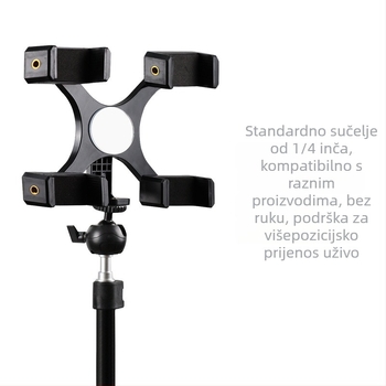 Mini prijenosni foto-tri pod s sfernim univerzalnim gimbalom za DSLR/mirrorless i mobitel — aluminijska legura + plast, 360° horizontalna rotacija, 90° vertikalna rotacija, 55 g