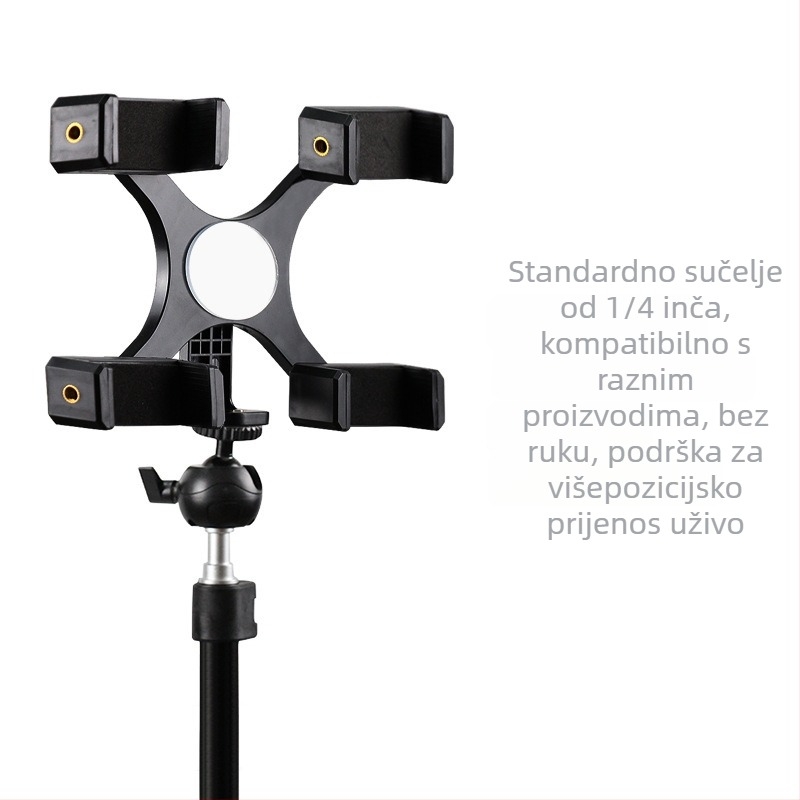 Mini prijenosni foto-tri pod s sfernim univerzalnim gimbalom za DSLR/mirrorless i mobitel — aluminijska legura + plast, 360° horizontalna rotacija, 90° vertikalna rotacija, 55 g