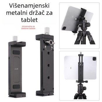 Metalen držač za tablet i mobitel s universalnim Cold Shoe — proširenje stolnog stativa za snimanje horizontalno i vertikalno (prijenosno)
