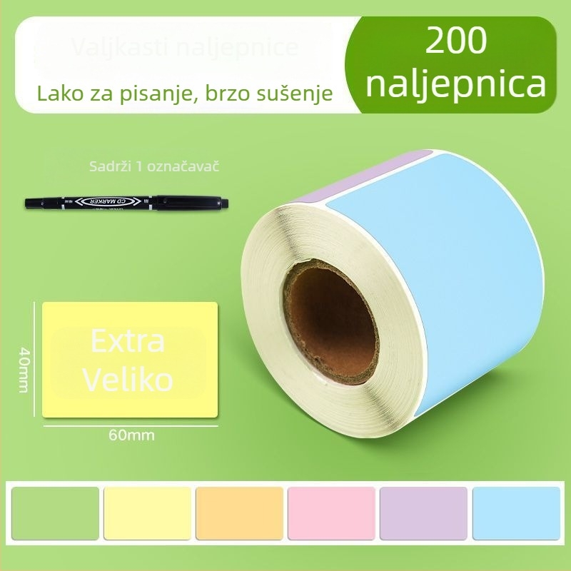 Samoljepljivi papirnati listovi za etikete s praznom površinom za pisanje; uklonjive bilješke; pogodne za pisanje rukom