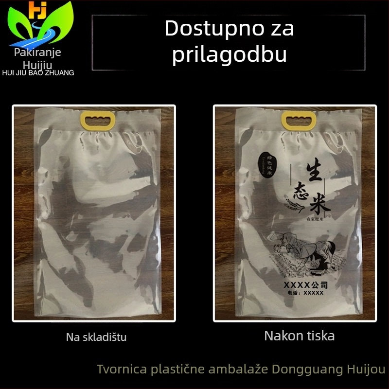 Gusta prozirna vakuumska vrećica za rižu s ručkom, za mješane žitarice i proso, otisnuta