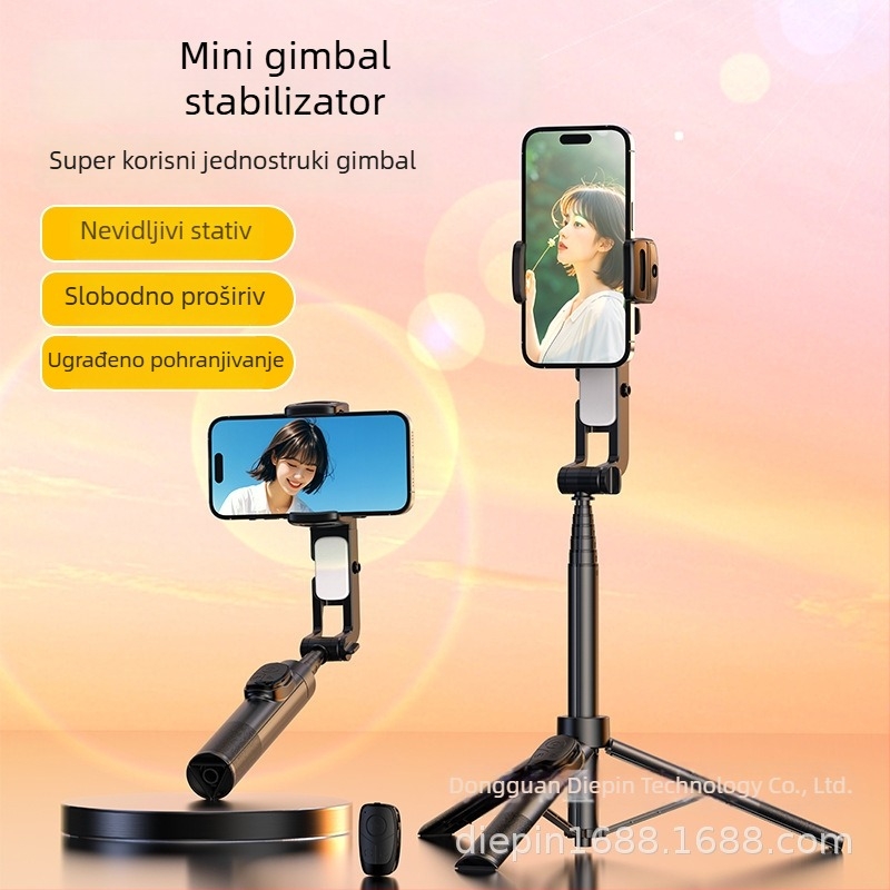 Stacked A-serija A-8 Stabilizator za mobitel s Bluetoothom i daljinskim upravljačem, 1-osi, kompaktan i sklopiv