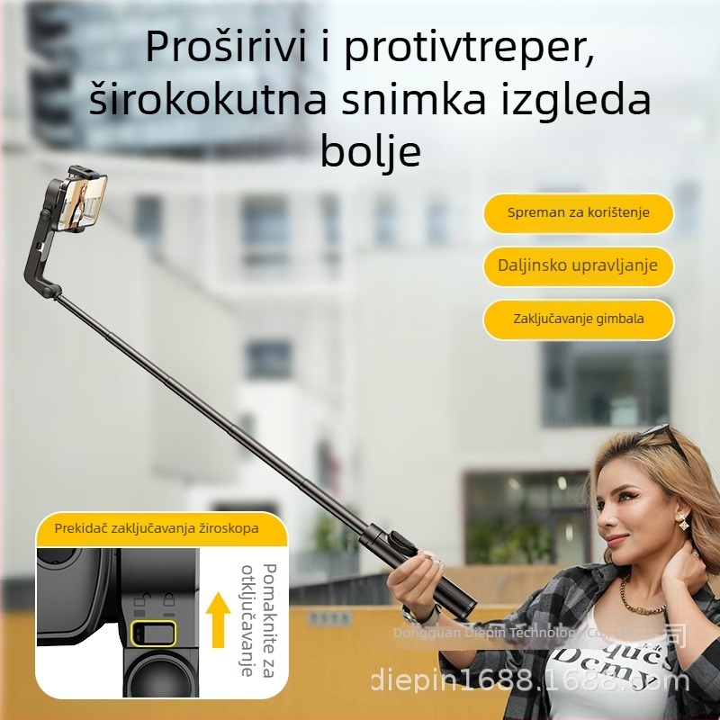 Stacked A-serija A-8 Stabilizator za mobitel s Bluetoothom i daljinskim upravljačem, 1-osi, kompaktan i sklopiv