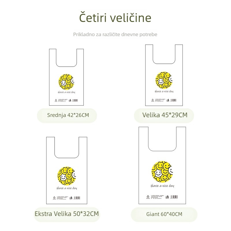 Sodolike Deblje vrećice sa smiješkom za opće pakiranje (restorani, supermarketi, tržnice voća)