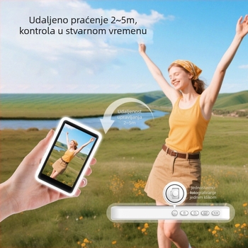 Bežični prijenosni projektor zaslona s podijeljenim zaslonom za livestream i selfie, Bluetooth, ugrađeno osvjetljenje