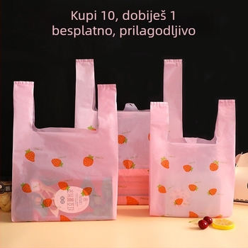 Zhicheng plastična vrećica za pakiranje poklona, uzorak jagode, dvostruka konstrukcija, dnevna proizvodnja 500000