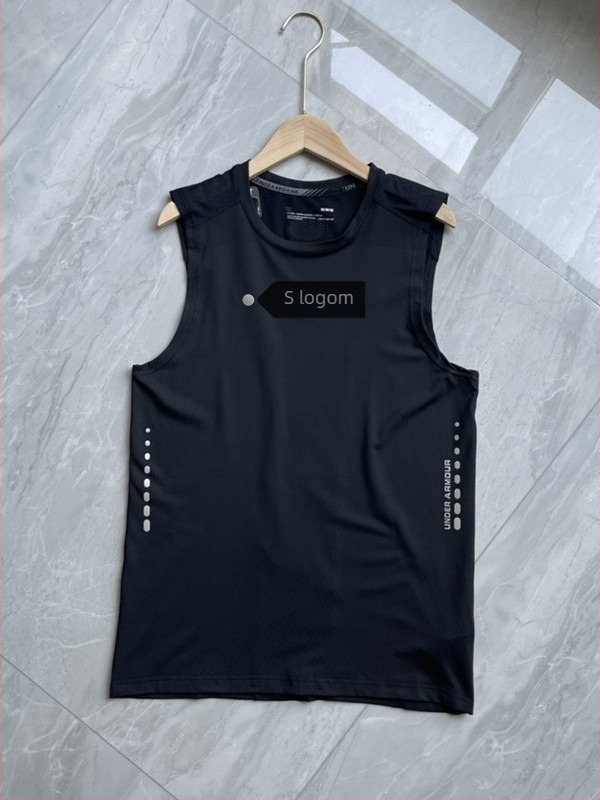 Muški bezruk sportki top s prozračnom najlonskom ice silk tkaninom, 85% najlon, pogodan za trčanje i fitness