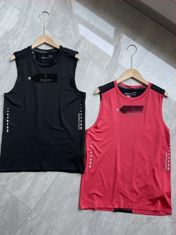 Muški bezruk sportki top s prozračnom najlonskom ice silk tkaninom, 85% najlon, pogodan za trčanje i fitness