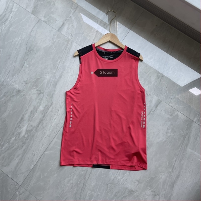 Muški bezruk sportki top s prozračnom najlonskom ice silk tkaninom, 85% najlon, pogodan za trčanje i fitness
