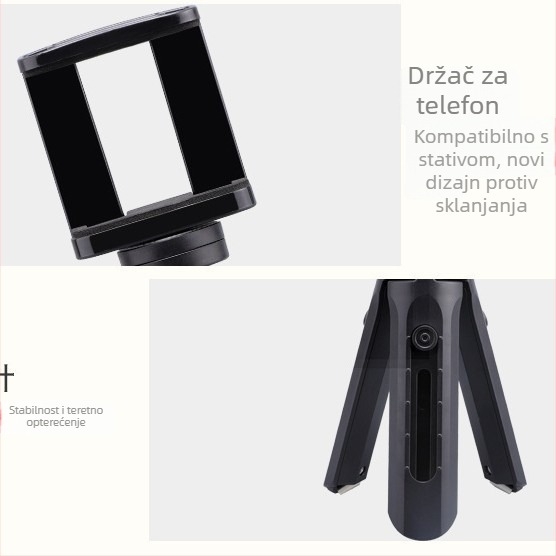K518 Teleskopski stolni držač za telefon za live streaming — plastika, vertikalno snimanje