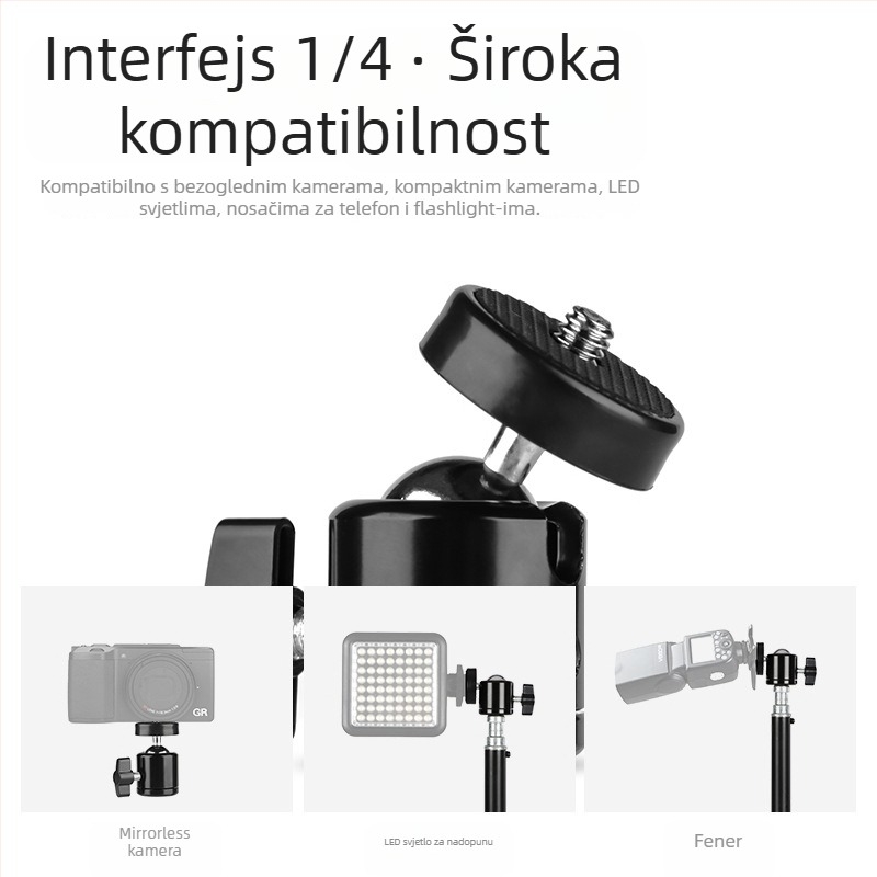 Metalni mini PTZ gimbal za telefon s 360° horizontalnom i vertikalnom rotacijom, 360° ograničenjem rotacije, težina 85 g