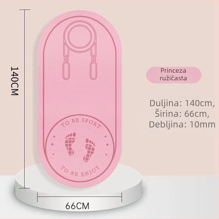 Podloga za preskakanje užeta sa zvučnom izolacijom i protukliznom površinom, TPE joga podmetač, težina 500–700 g, debljina 8/10/15 mm