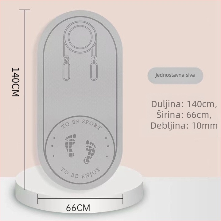 Podloga za preskakanje užeta sa zvučnom izolacijom i protukliznom površinom, TPE joga podmetač, težina 500–700 g, debljina 8/10/15 mm