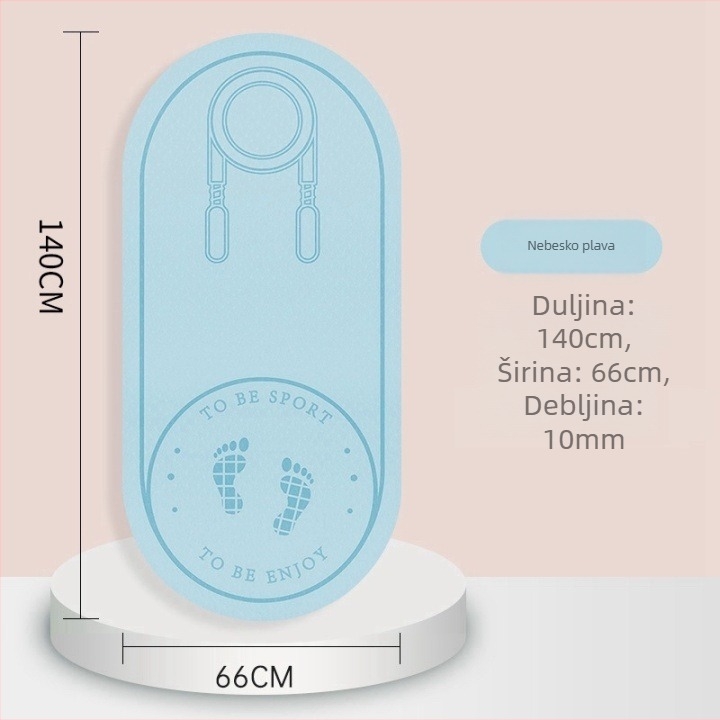 Podloga za preskakanje užeta sa zvučnom izolacijom i protukliznom površinom, TPE joga podmetač, težina 500–700 g, debljina 8/10/15 mm