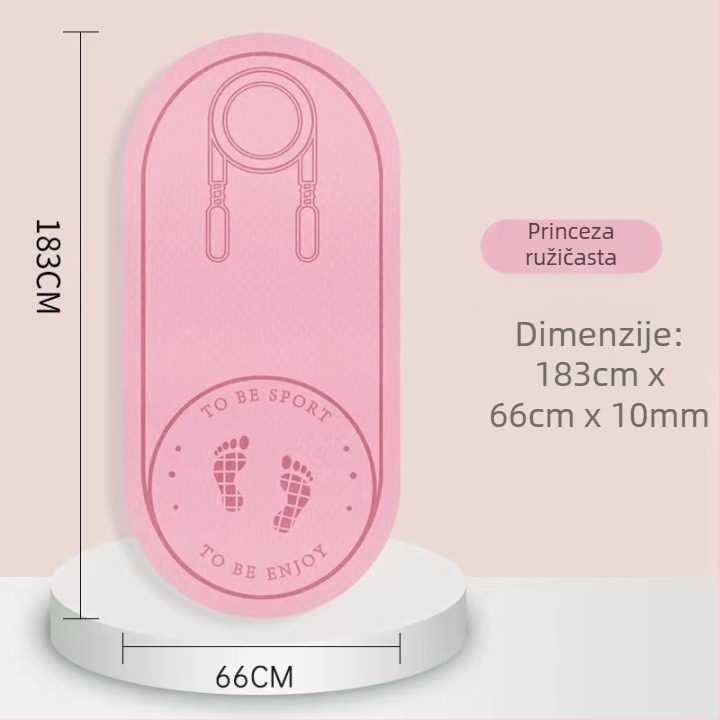 Podloga za preskakanje užeta sa zvučnom izolacijom i protukliznom površinom, TPE joga podmetač, težina 500–700 g, debljina 8/10/15 mm