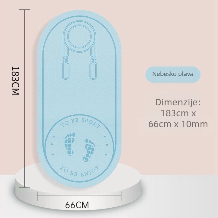 Podloga za preskakanje užeta sa zvučnom izolacijom i protukliznom površinom, TPE joga podmetač, težina 500–700 g, debljina 8/10/15 mm