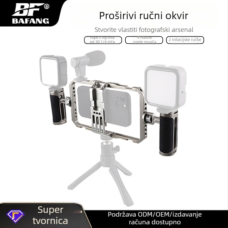 Stabilizator za mobitel s dvostrukim držašima, aluminijska legura, model BF-01B, Domineering, nosivost 2-5 kg