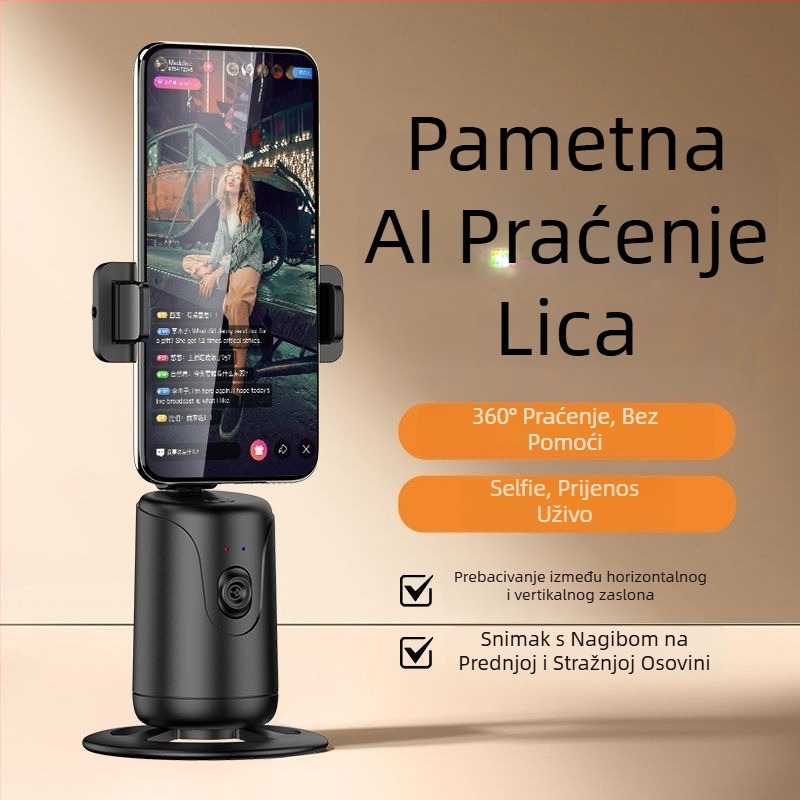 Stolni gimbal nosač s AI panoramskim praćenjem, stabilizacijom protiv podrhtavanja i pomaka, Bluetooth, daljinski upravljač uključen